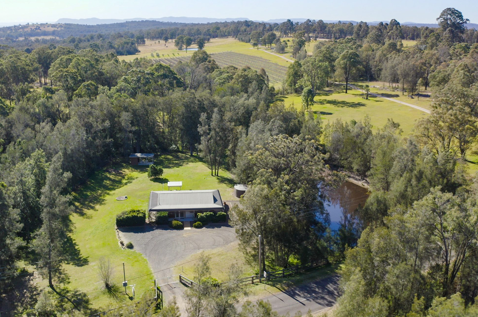 A glass of wine at Misty Glen Estate